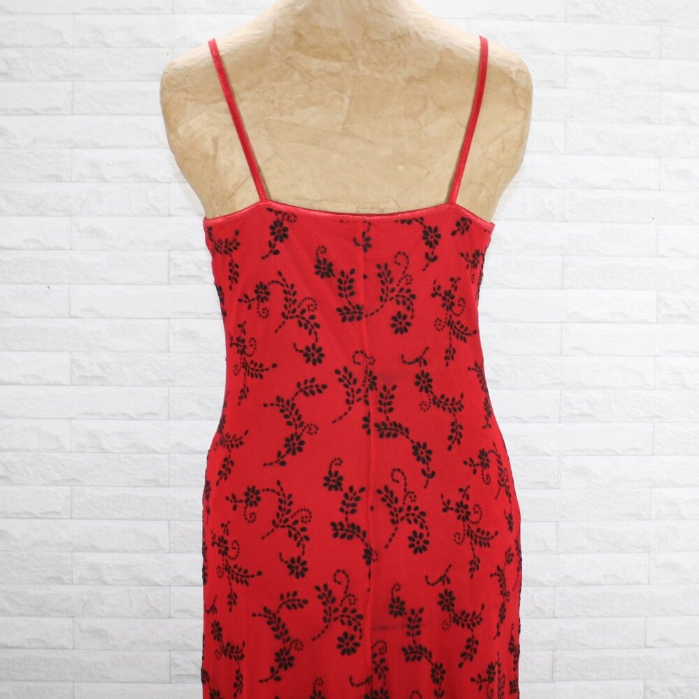 CITY TRIANGLES Dress Prom Maxi Floral Stretch Bodycon Homecoming Red Black Small - Picture 5 of 17